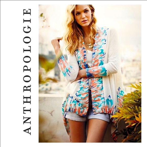 Anthro Guinevere Waterfall Drape Cardigan Sweater - Picture 2 of 5